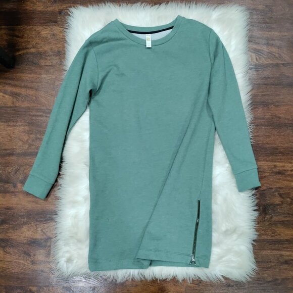 Lole Long Sleeve Crewneck Mini Sweatshirt Dress Light Green Women's XS - Picture 3 of 13